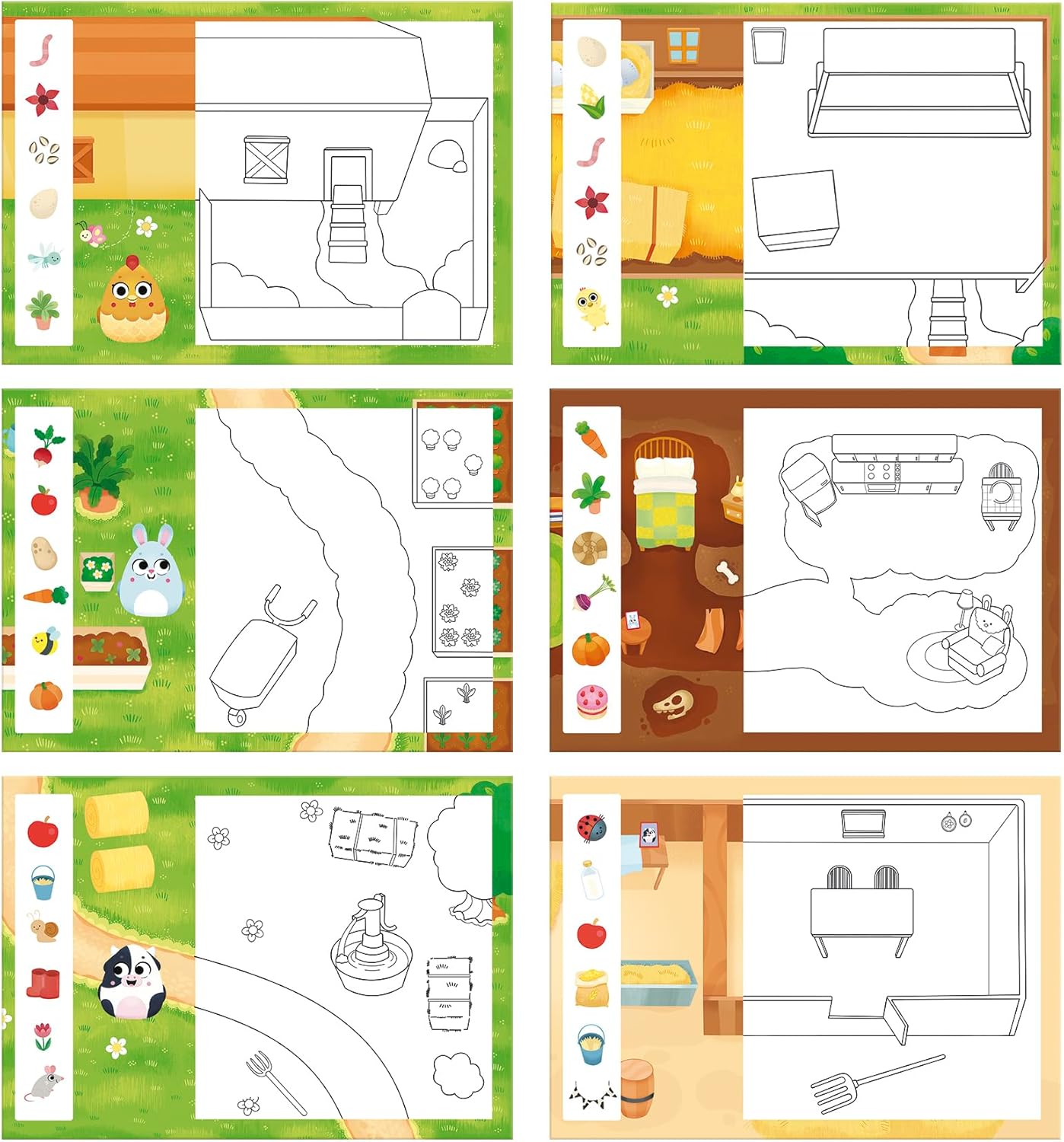 Galt Water Magic Squishies Farm Reusable Colouring Books for Children, Reusable Pictures for Kids to Colour, Magicall