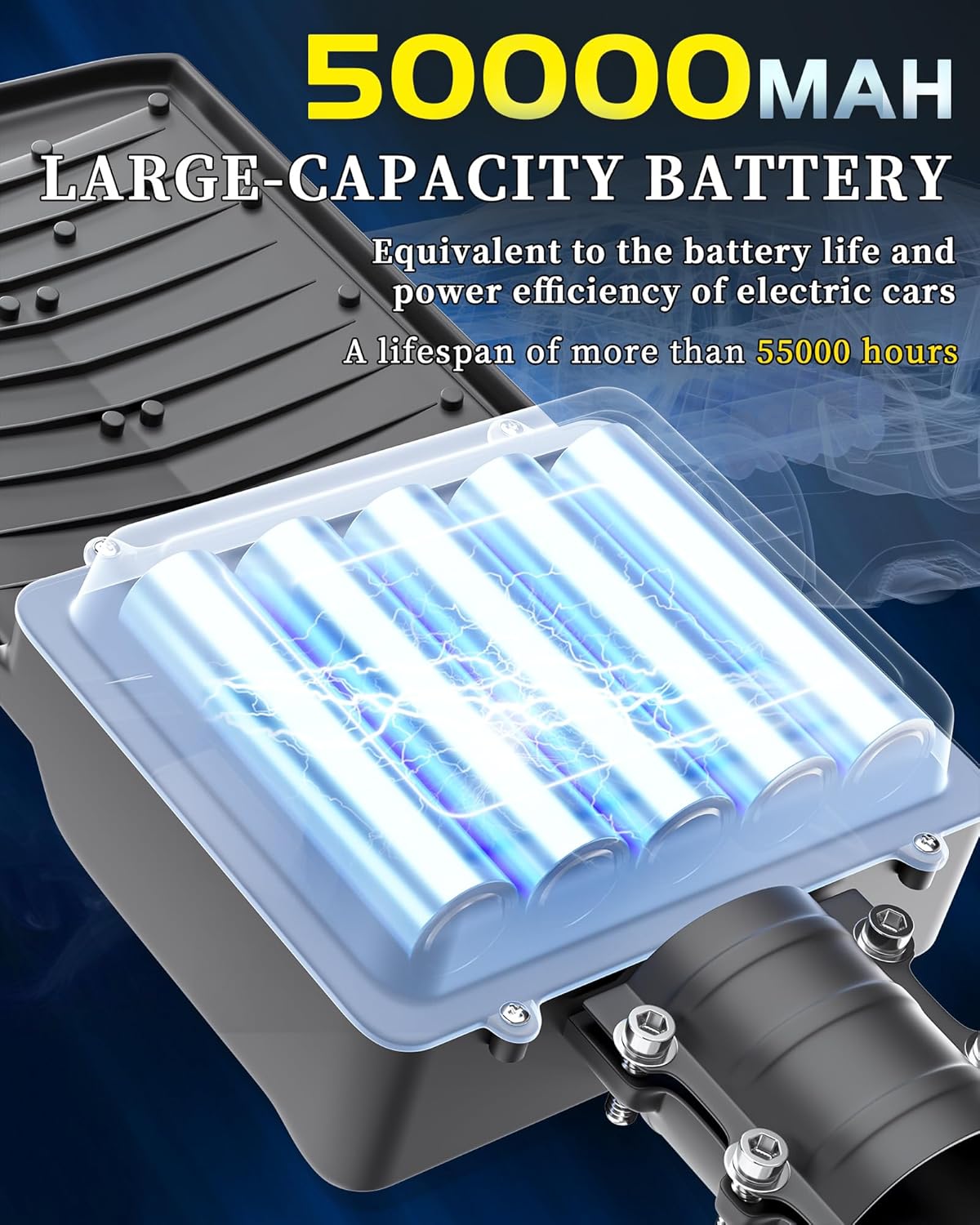 SL-10100W Solar Street Lights Outdoor,Commercial Parking Lot Light Dusk to Dawn IP67 Waterproof 6500K Security Flood Lights Lamp for Yard, Road, Basketball Courts