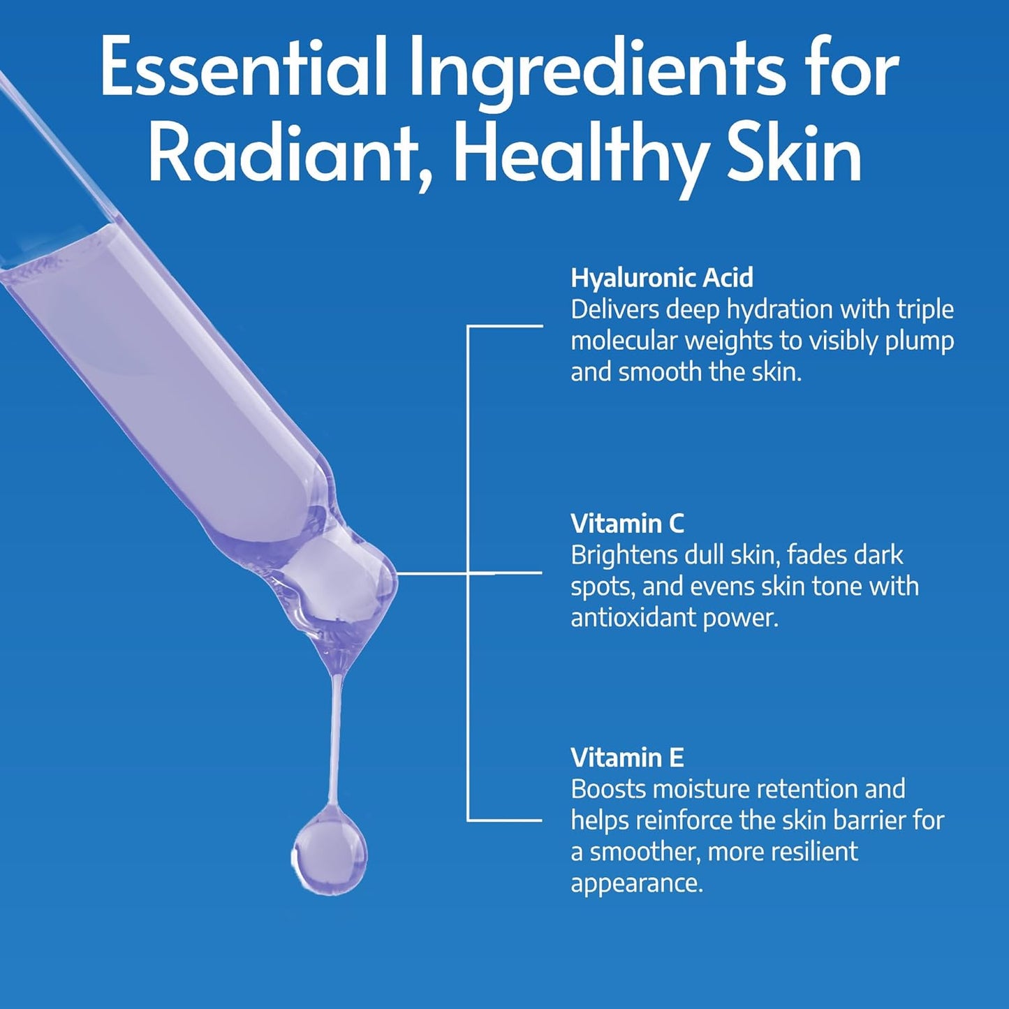 Hyaluronic Acid Serum for Face with Vitamin C & E | Microneedling Serum for Derma Roller | Anti Aging Hydrating Serum | Anti Wrinkle and Solution for Acne Scars | 60 ml