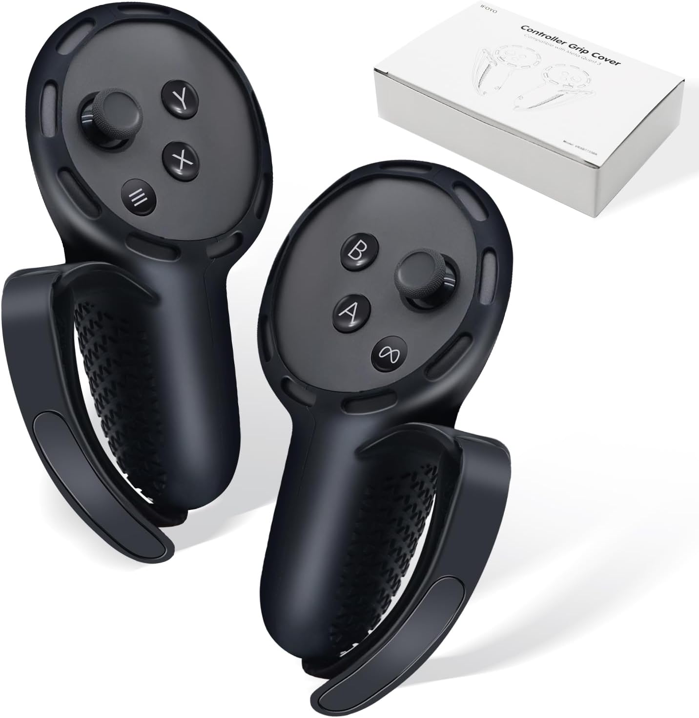 Controller Grips, Touch Plus Controllers Grip Cover for Meta Quest 3, Hand Grip Protector with Knuckle Straps, Controllers Straps Silicone Covers Protector, Non-Slip Thumbstick Covers