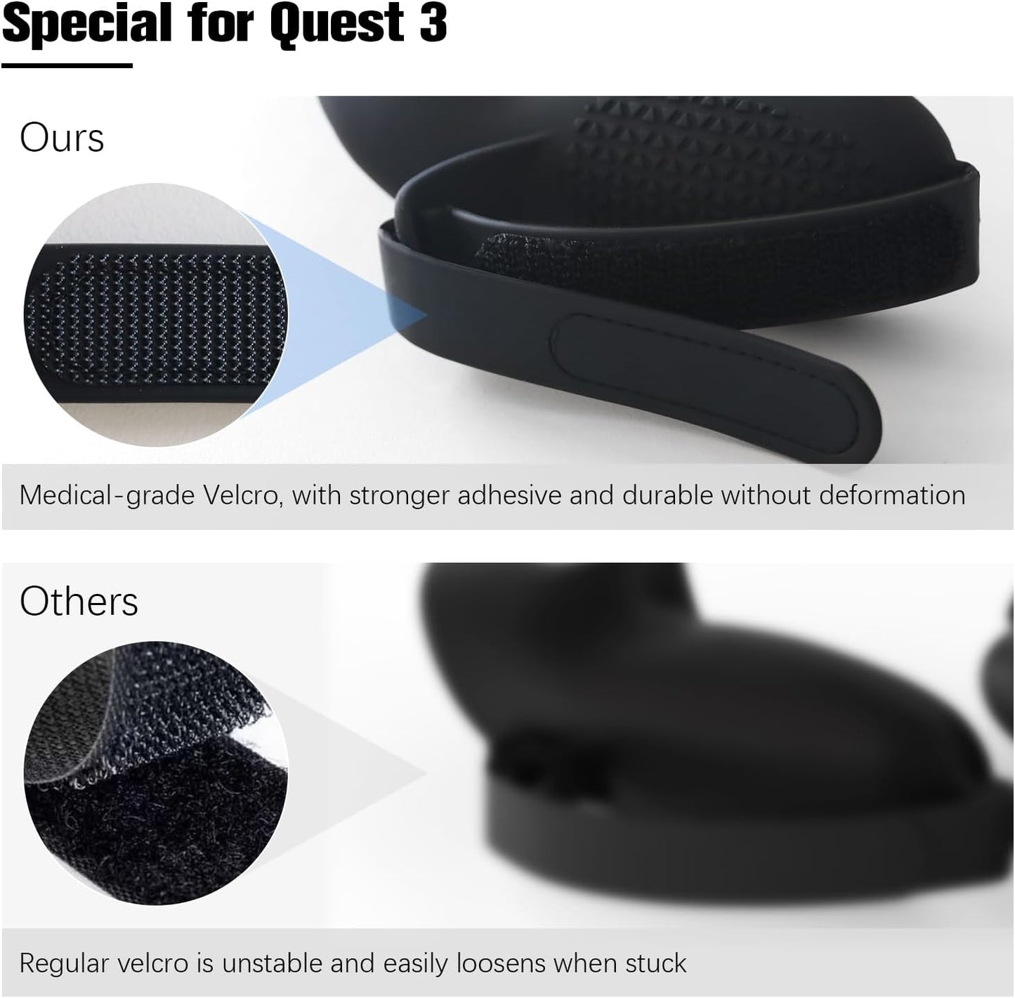 Controller Grips, Touch Plus Controllers Grip Cover for Meta Quest 3, Hand Grip Protector with Knuckle Straps, Controllers Straps Silicone Covers Protector, Non-Slip Thumbstick Covers