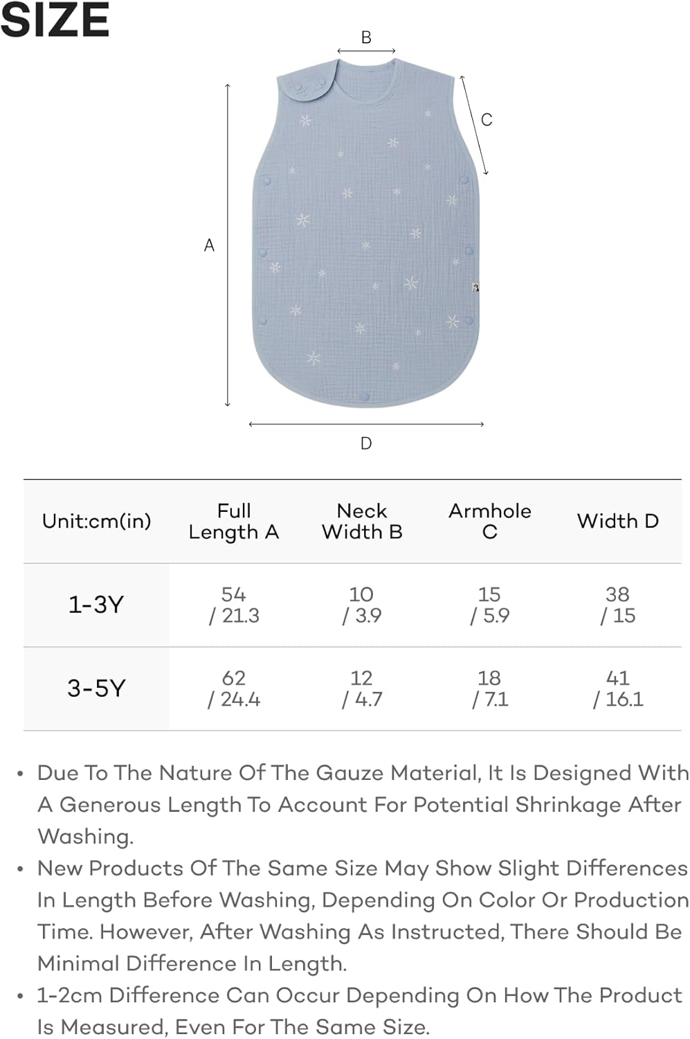 Baby Sleep Sack - Wearable Blanket Sleeping Vest | 6-Layer Cotton Gauze Newborn Essentials Cloths | TOG 1.0 | 3 - 5T | (Navy Sparkle, Medium)