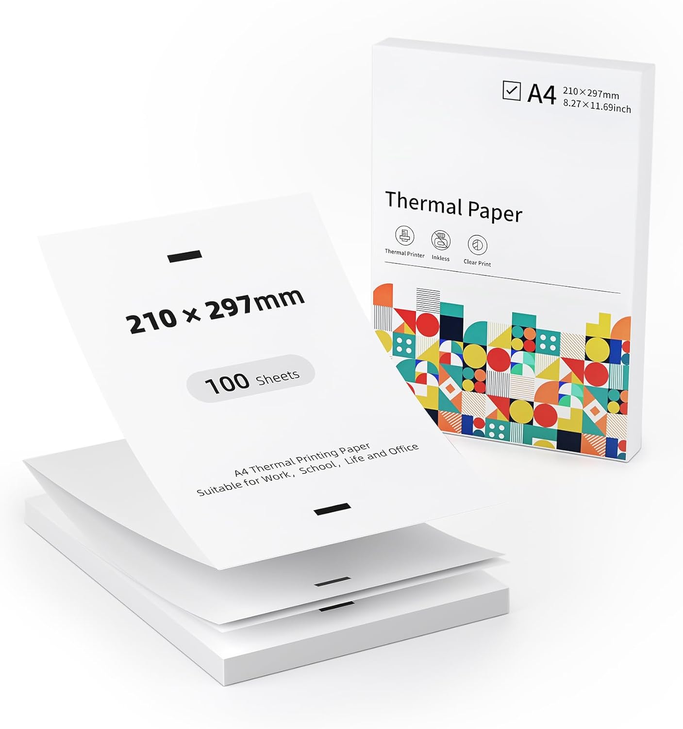 A4 Thermal Paper,8.27" x 11.69"(210x297mm) Printer Paper,Thermal Printer Paper Compatible with P83 Portable Printer and Other A4 Portable Printers