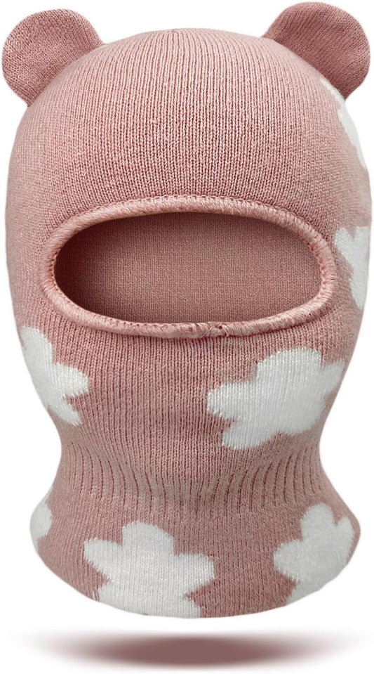 Wear Kids Balaclava, Winter Kids Hat Neck Warmer for Boys and Girls, Dual Layer Knit Ski Mask Balaclava Child Winter Hat