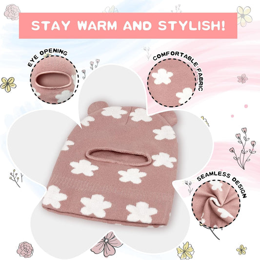 Wear Kids Balaclava, Winter Kids Hat Neck Warmer for Boys and Girls, Dual Layer Knit Ski Mask Balaclava Child Winter Hat