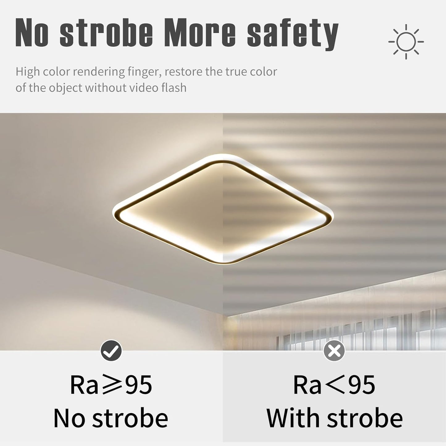 40CM LED Square Ceiling Lighting, 3000K/4500K/6500K Dimmable Ceiling Light Adjustable 3 Color Temperature Black Bathroom Light with Remote for Living Room, Hallway, Stairwells [Energy Class A]