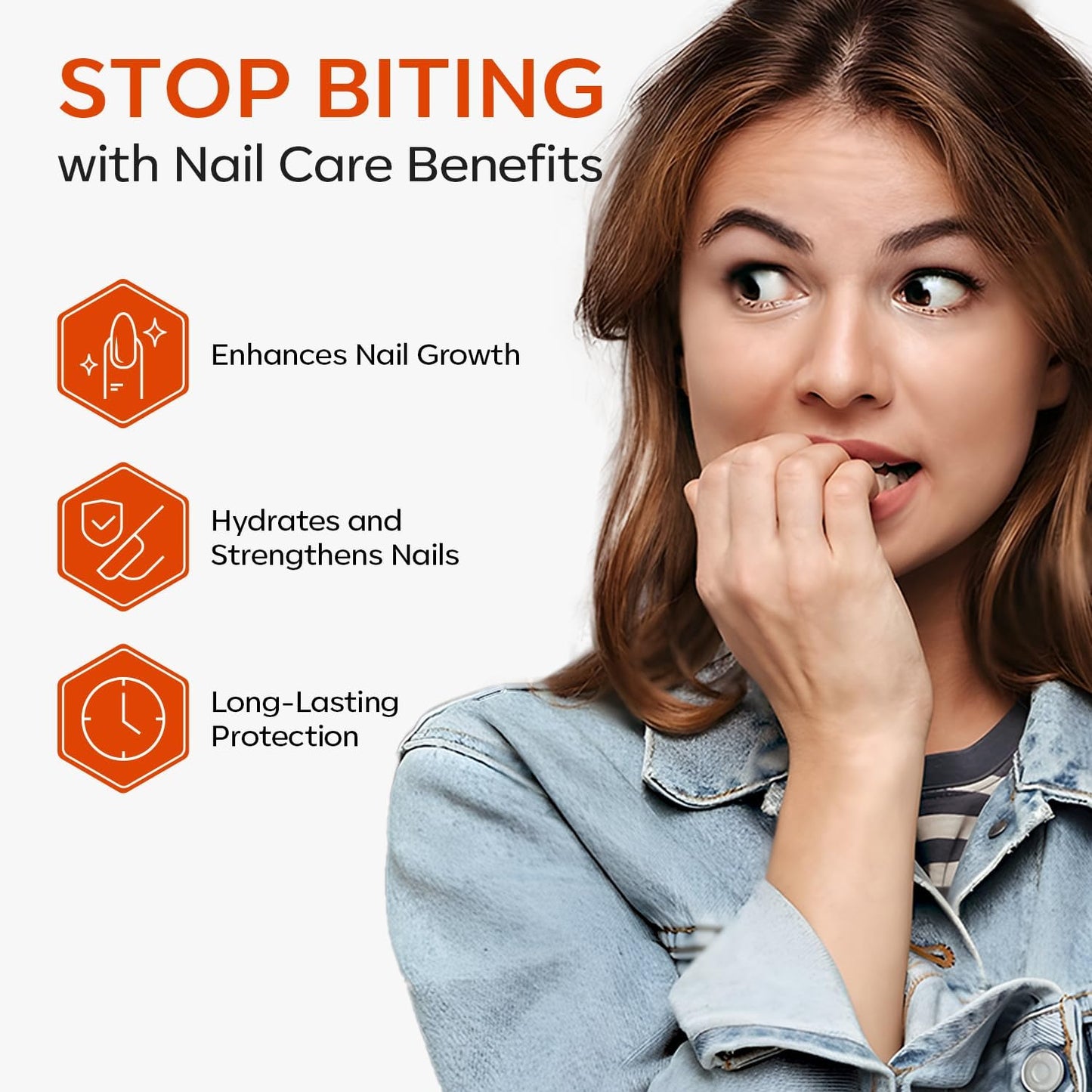 Nail Biting Treatment, No Bite Nail Polish, Thumb Sucking Deterrent, Promotes Fast Nail Growth, Stop Nail Biting, Easy Application, Quick-Drying Bitter Nail Polish 15 ML