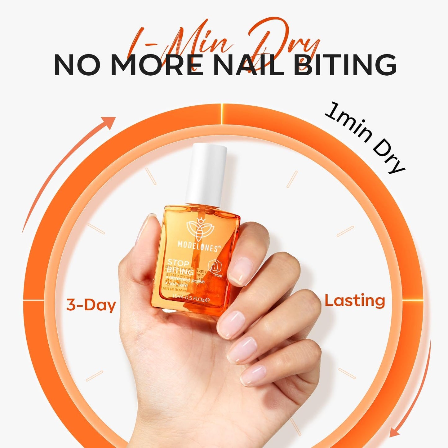 Nail Biting Treatment, No Bite Nail Polish, Thumb Sucking Deterrent, Promotes Fast Nail Growth, Stop Nail Biting, Easy Application, Quick-Drying Bitter Nail Polish 15 ML