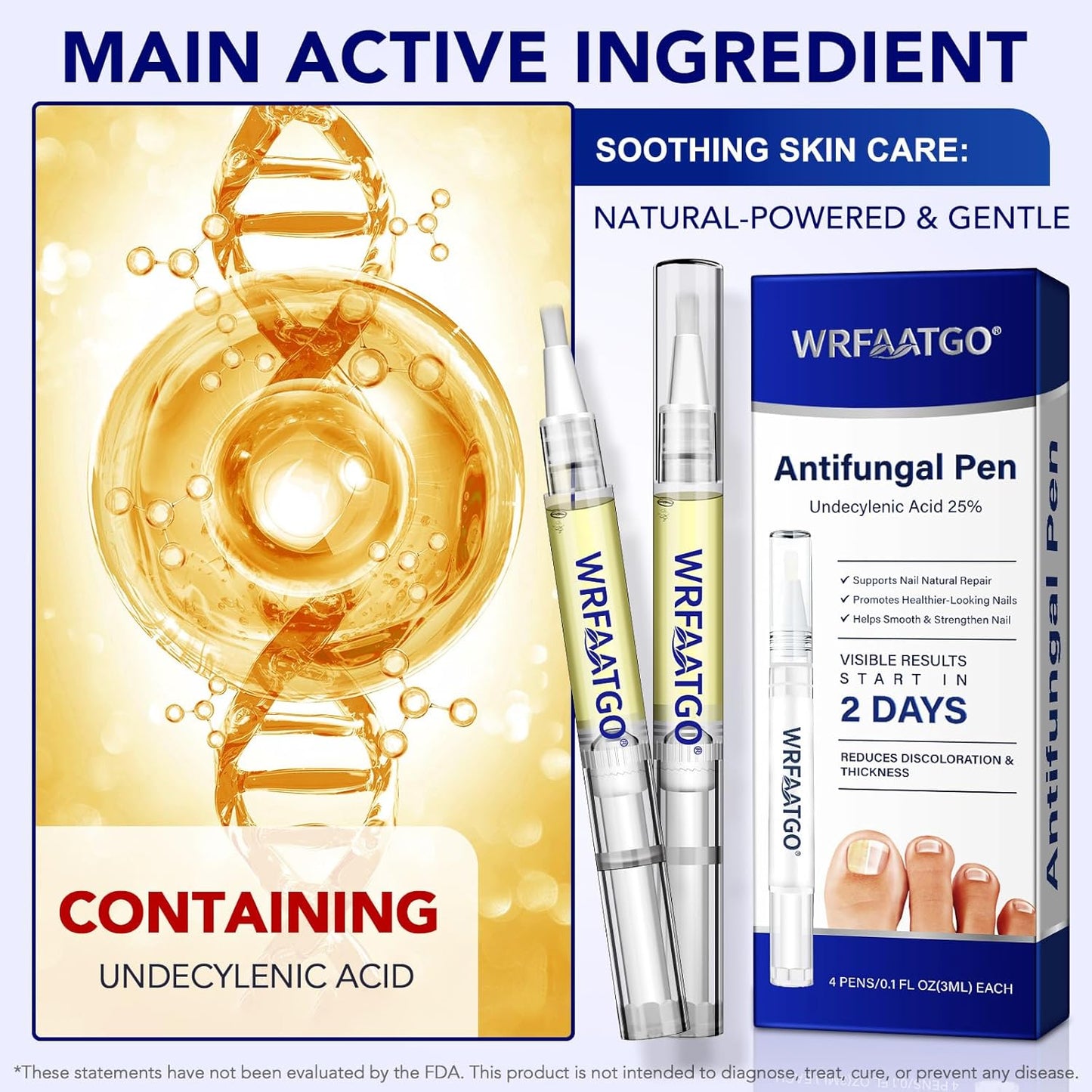 Nail Fungus Pen, 4-Pack Toenail Fungus Treatment Pen, Natural Plant Extracts Nail Repair Pen For Damaged, Broken & Thick Nails Toenails