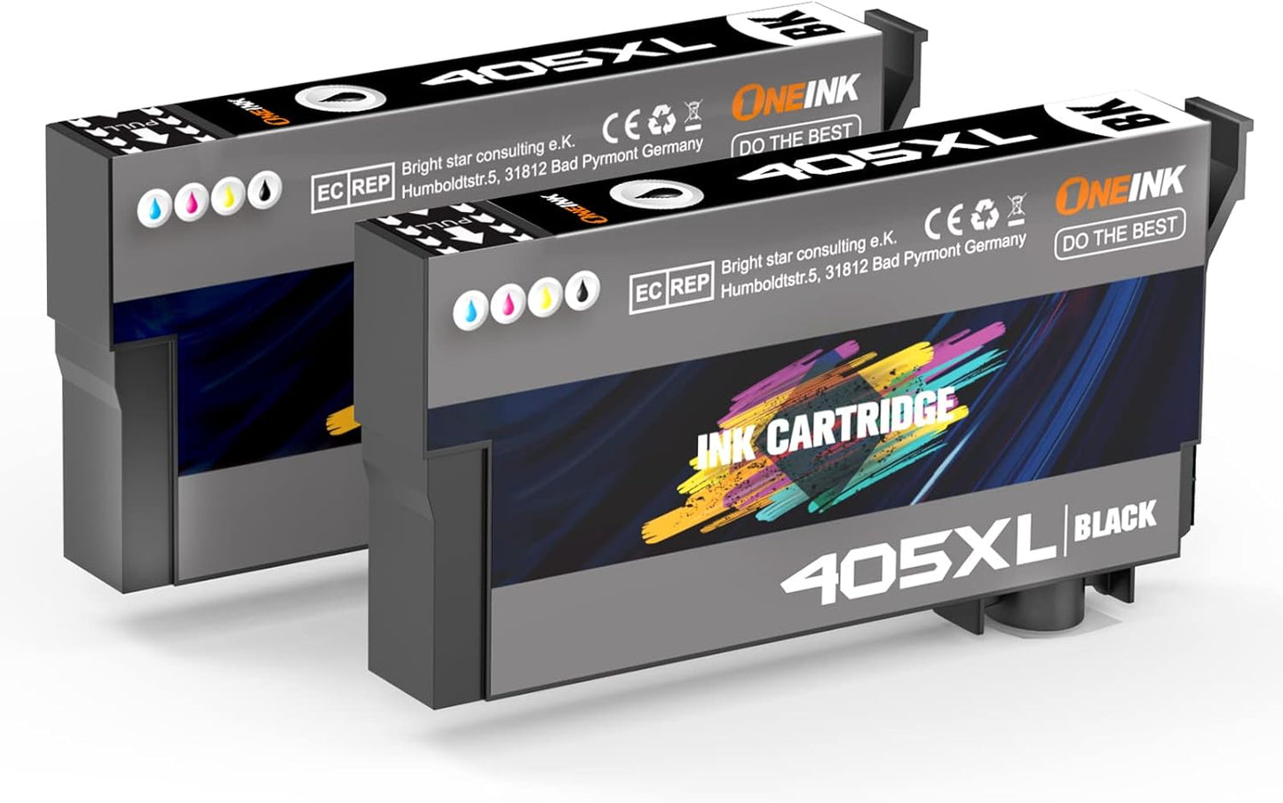 405XL Ink Cartridges Multipack Compatible with Epson 405 XL Black work for Workforce Pro WF-3820 WF-4820 WF-7310 WF-7830 WF-7835 WF-7840 WF-3825 WF-4825 WF-4830 Printer, 2-Pack