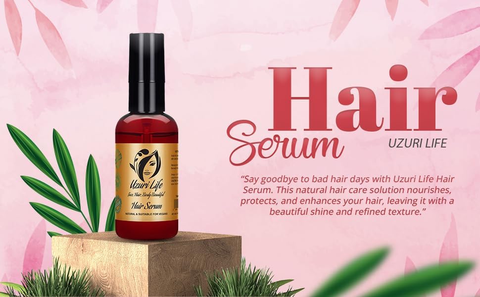 Organic Hair Serum Natural Anti Frizz Hair Treatment Serum Organic Hair Growth Oil Vegan friendly Made in UK for Men, Women and Kids 50ML