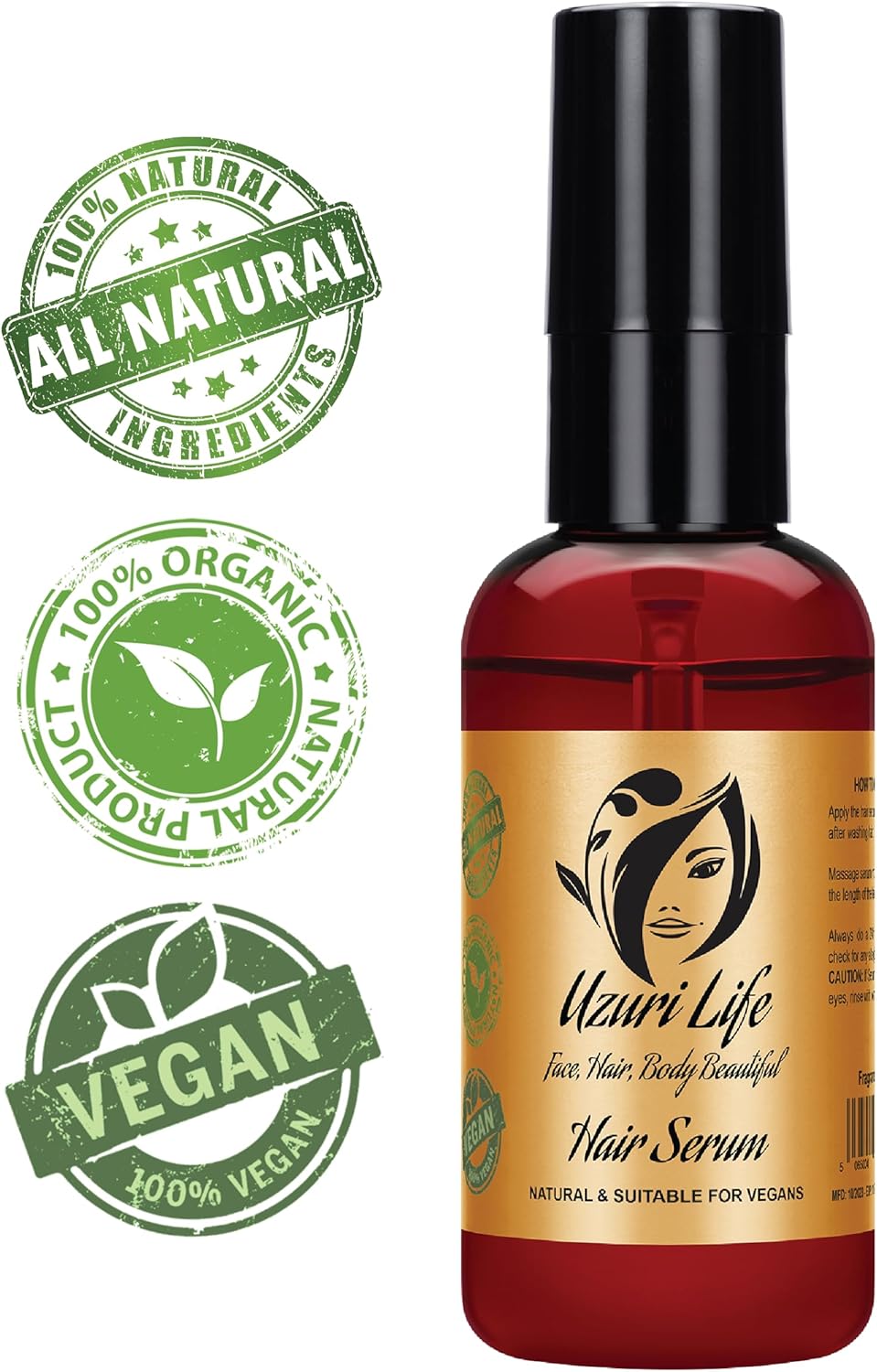 Organic Hair Serum Natural Anti Frizz Hair Treatment Serum Organic Hair Growth Oil Vegan friendly Made in UK for Men, Women and Kids 50ML