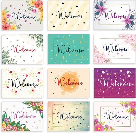 Pack of 24 Welcome Cards (149 x 105 mm) Blank Greeting Cards with Envelopes Welcome Cards for Guests for birthday new home and wedding