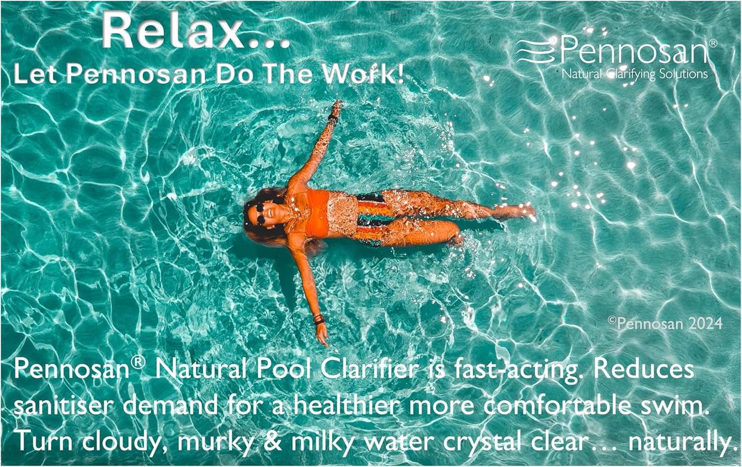 Natural Pool Clarifier 1L | The Natural Choice | Non-Chemical Pool Clarifier | For Crystal Clear, Clean Water