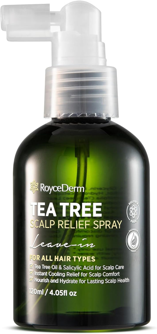 Tea Tree Scalp Relief Spray: Leave-In Scalp Care for Dry, Flaky, and Itchy Scalp - Tea Tree Oil Formula for Dandruff, Comfort, Hydration, and Balance - Conditioning Support for Women & Men