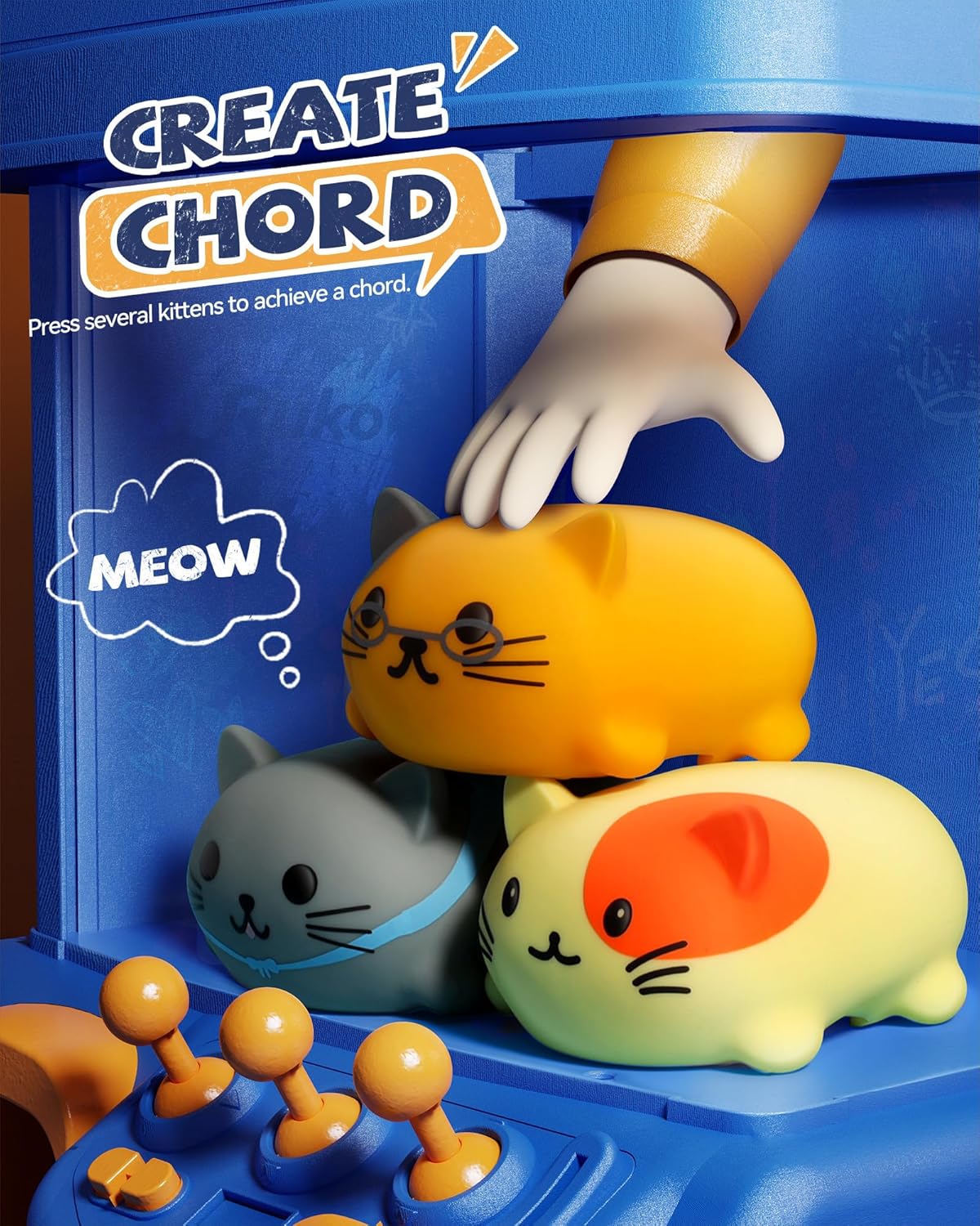 Ruko 1701 Cat Toys Kids Keyboard with Cute Meow Tone, Musical Kittens Music Cat Touch Play Music Scale, Fun Toy for Boys & Girls Age 3 4 5 6 7 8 9, Educational Instrument (8Pcs)