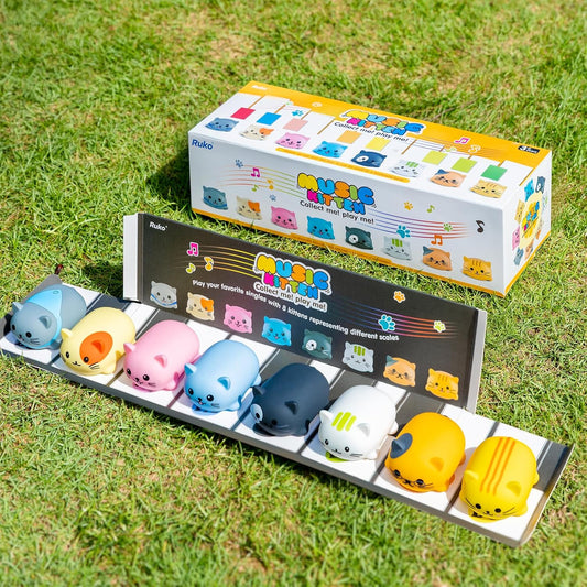 Ruko 1701A Cat Toys Kids Keyboard with Cute Meow Tone, Musical Kittens Music Cat Touch Play Music Scale, Fun Toy for Boys & Girls Age 3 4 5 6 7 8 9, Educational Instrument (8Pcs)