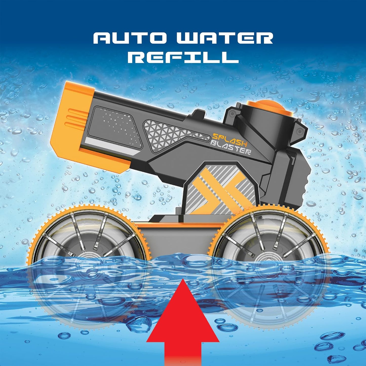 Exost Hydro Blast RC Car for Kids with Water Blaster and Dual Land and Water Mode | Shoots Water up to 5 Metres with Auto Refill | 2 Speed Settings, 2.4GHz Remote, Rechargeable Battery 5+