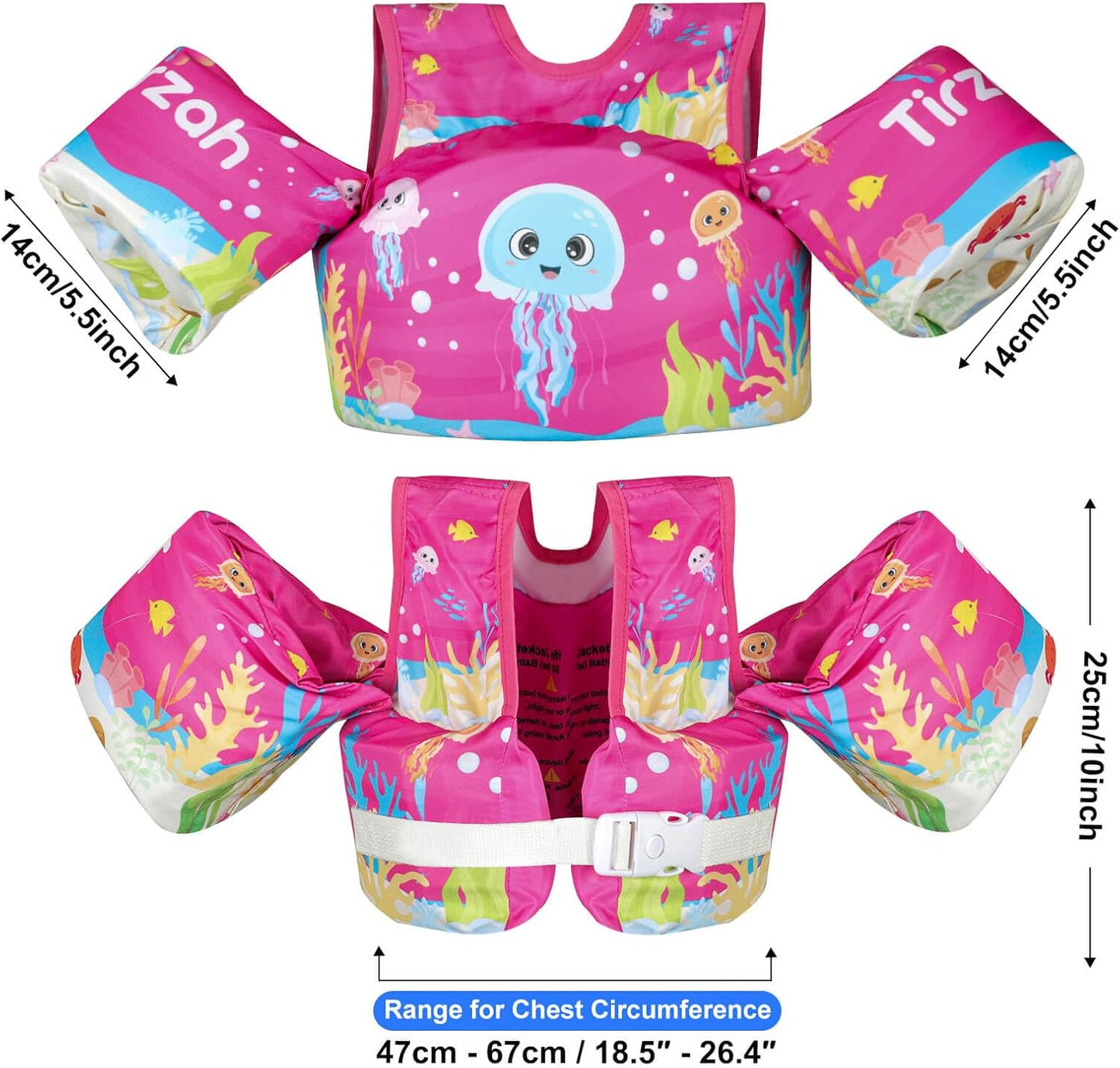 Toddler Swim Vest Baby Pool Float with Shoulder Harness for 11kg – 25kg (25 – 55 lbs) Kids