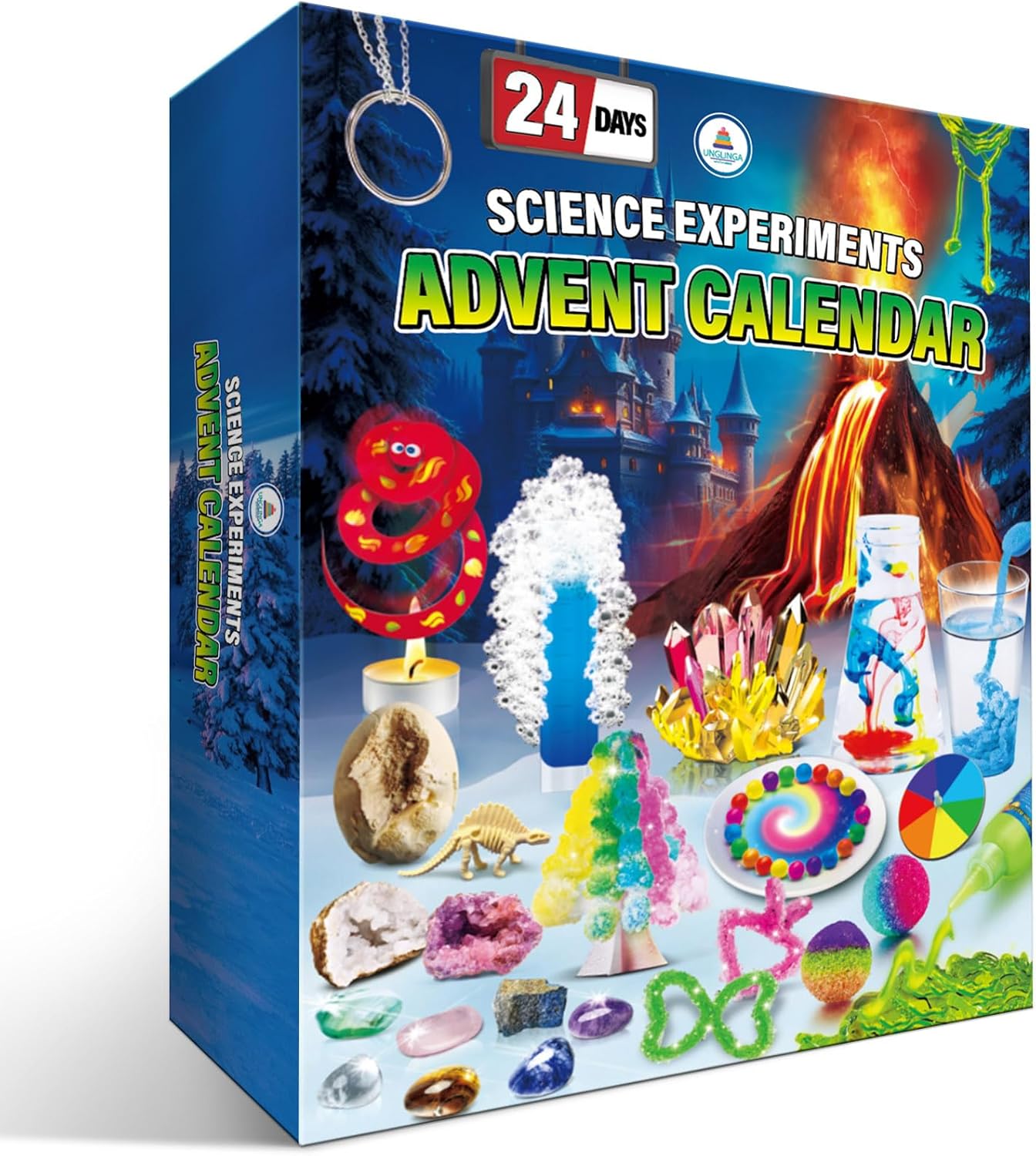 Science Advent Calendar 2025 for Kids - 24 Days of S.T.E.M Experiments Chemistry Set, Crystal, Gemstones, Magic, Christmas Birthday Countdown Toys Gifts for Boys Girls
