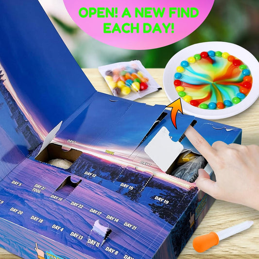 Science Advent Calendar 2025 for Kids - 24 Days of S.T.E.M Experiments Chemistry Set, Crystal, Gemstones, Magic, Christmas Birthday Countdown Toys Gifts for Boys Girls