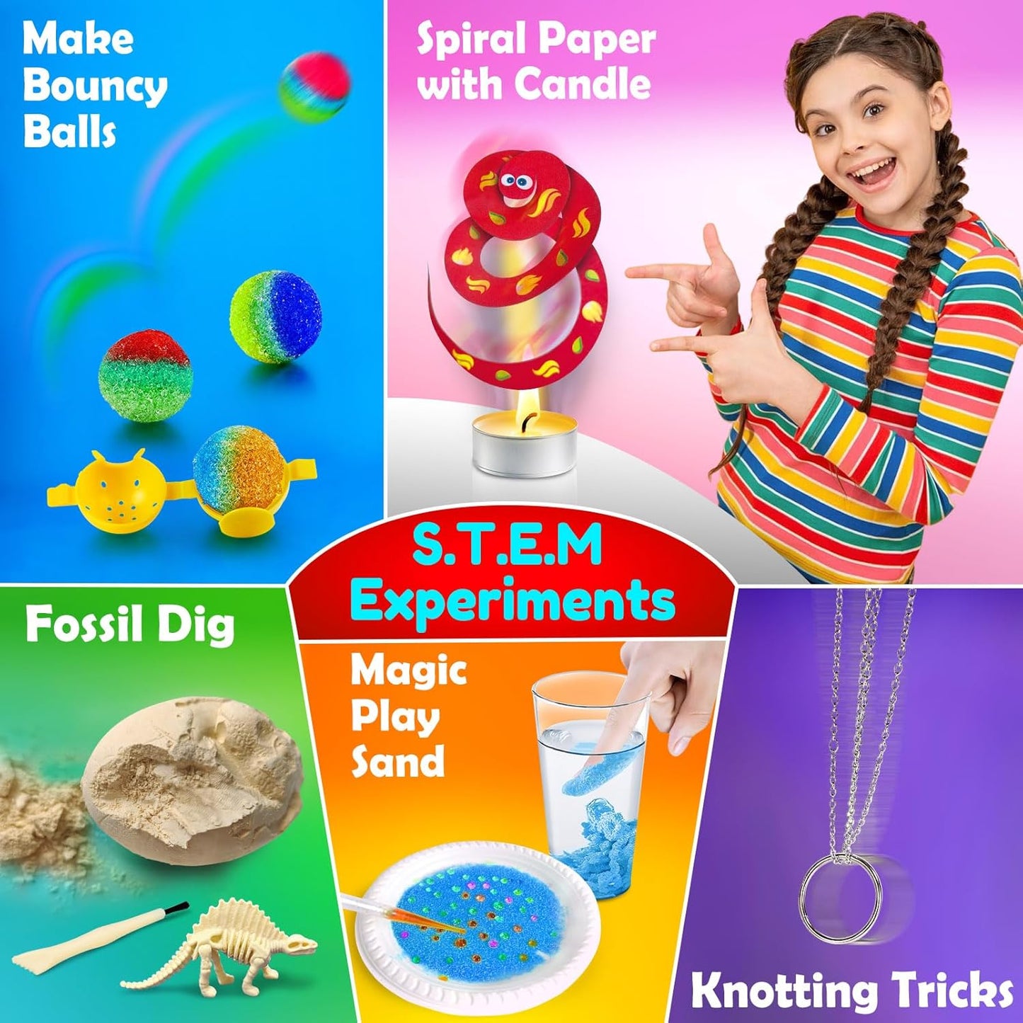 Science Advent Calendar 2025 for Kids - 24 Days of S.T.E.M Experiments Chemistry Set, Crystal, Gemstones, Magic, Christmas Birthday Countdown Toys Gifts for Boys Girls