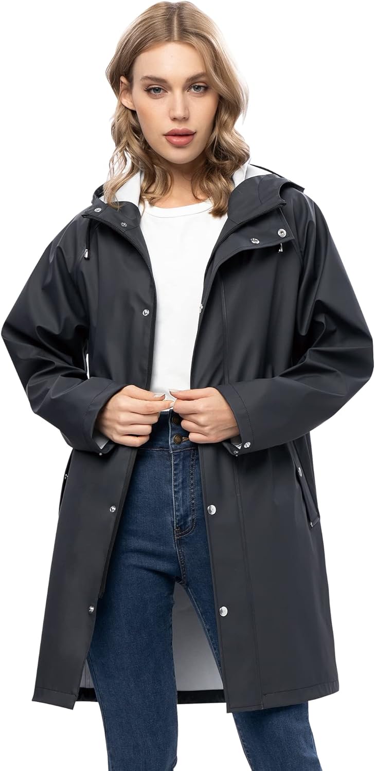 size small Raincoat for Women Rain Jackets Waterproof Breathable Windbreaker Outdoor Ladies Lightweight Coat