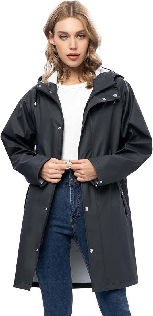 size small Raincoat for Women Rain Jackets Waterproof Breathable Windbreaker Outdoor Ladies Lightweight Coat