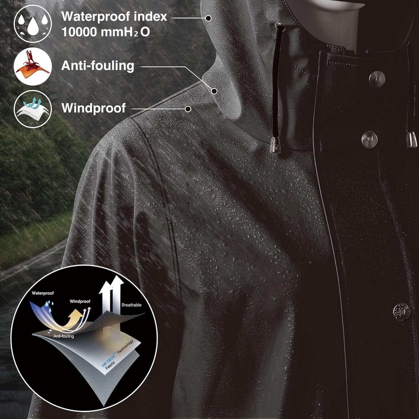 size small Raincoat for Women Rain Jackets Waterproof Breathable Windbreaker Outdoor Ladies Lightweight Coat