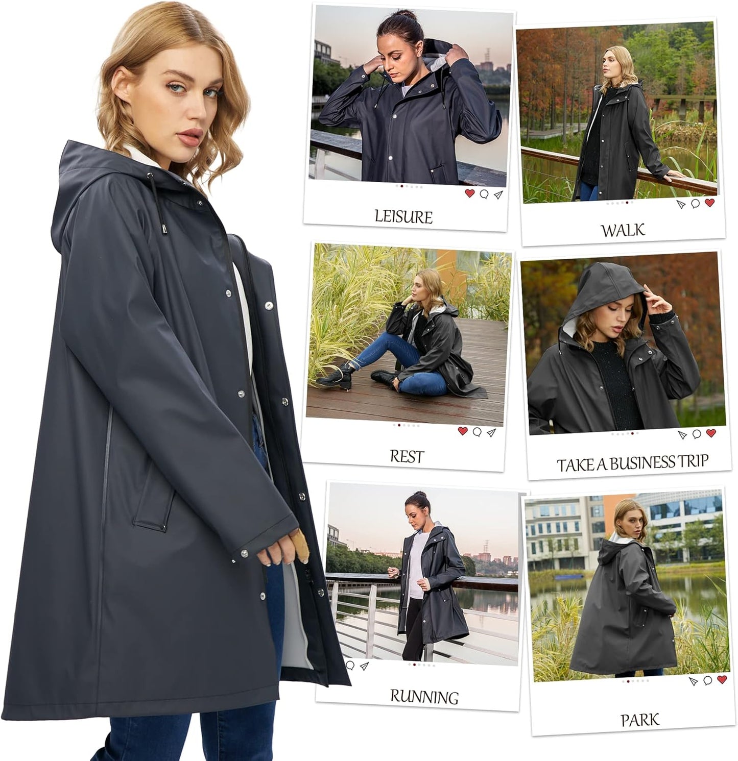 size small Raincoat for Women Rain Jackets Waterproof Breathable Windbreaker Outdoor Ladies Lightweight Coat