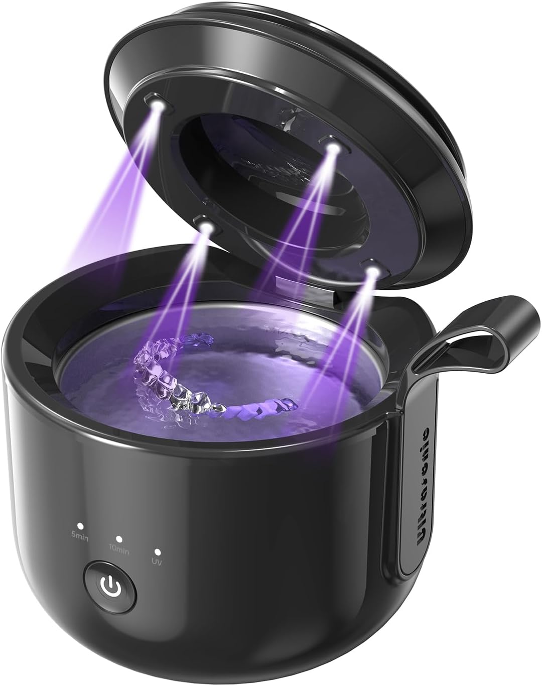 Ultrasonic Retainer Cleaner Machine, 45kHz Portable Dental Cleaning for Dentures Cleaner, Mouth Guard Cleaner, Night Guard Cleaner, Aligner Cleaner, Jewelry Cleaner, Toothbrush Heads