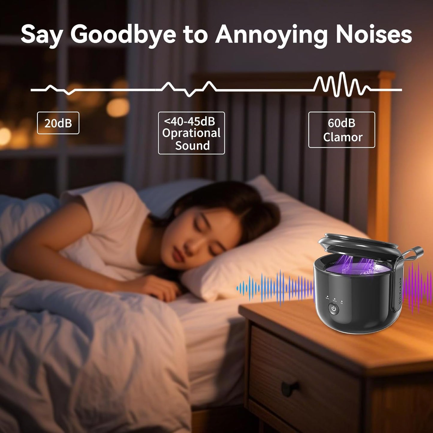 Ultrasonic Retainer Cleaner Machine, 45kHz Portable Dental Cleaning for Dentures Cleaner, Mouth Guard Cleaner, Night Guard Cleaner, Aligner Cleaner, Jewelry Cleaner, Toothbrush Heads