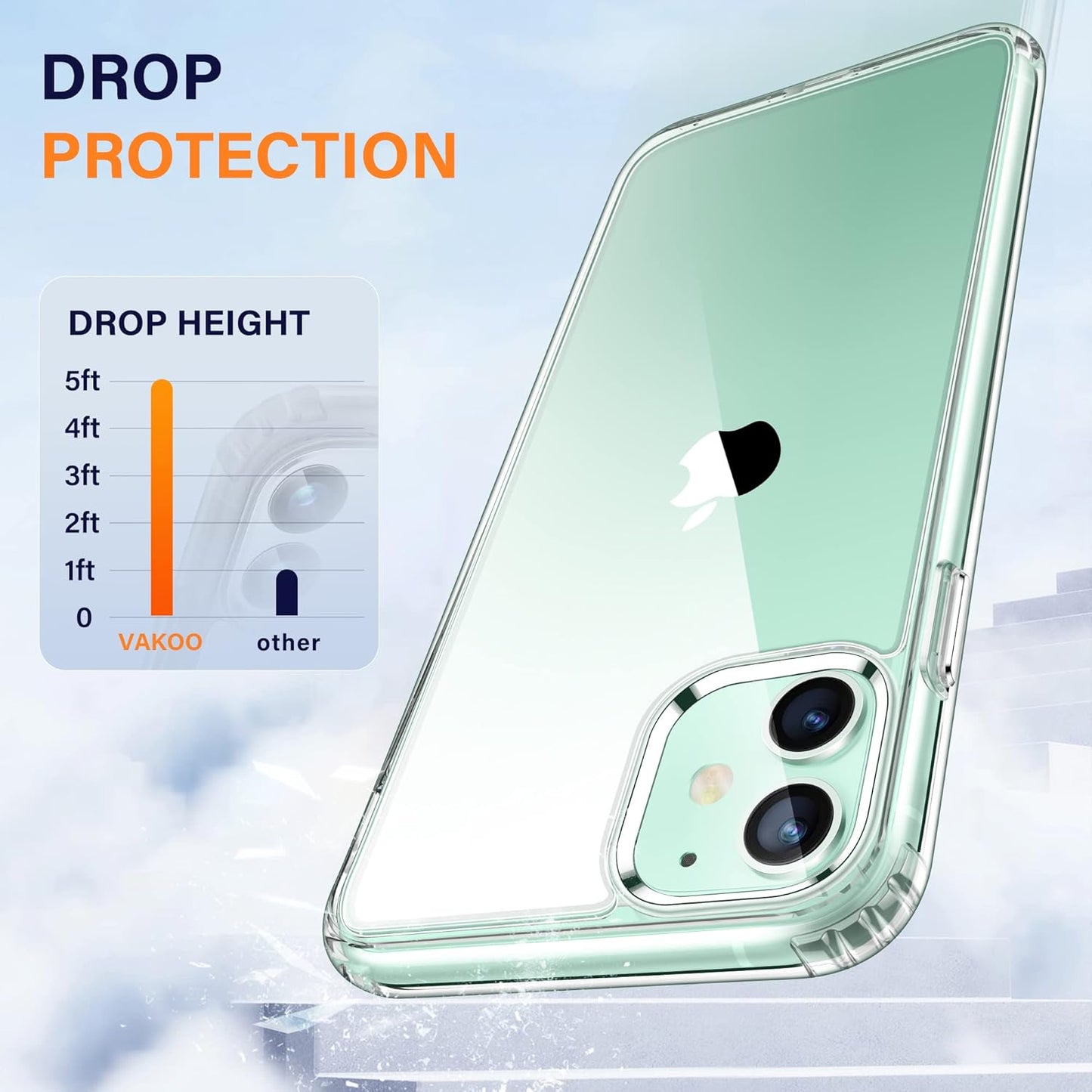iPhone 11 Case, Clear Silicone Shockproof Protective Phone Cover for iPhone 11 Case - Transparent