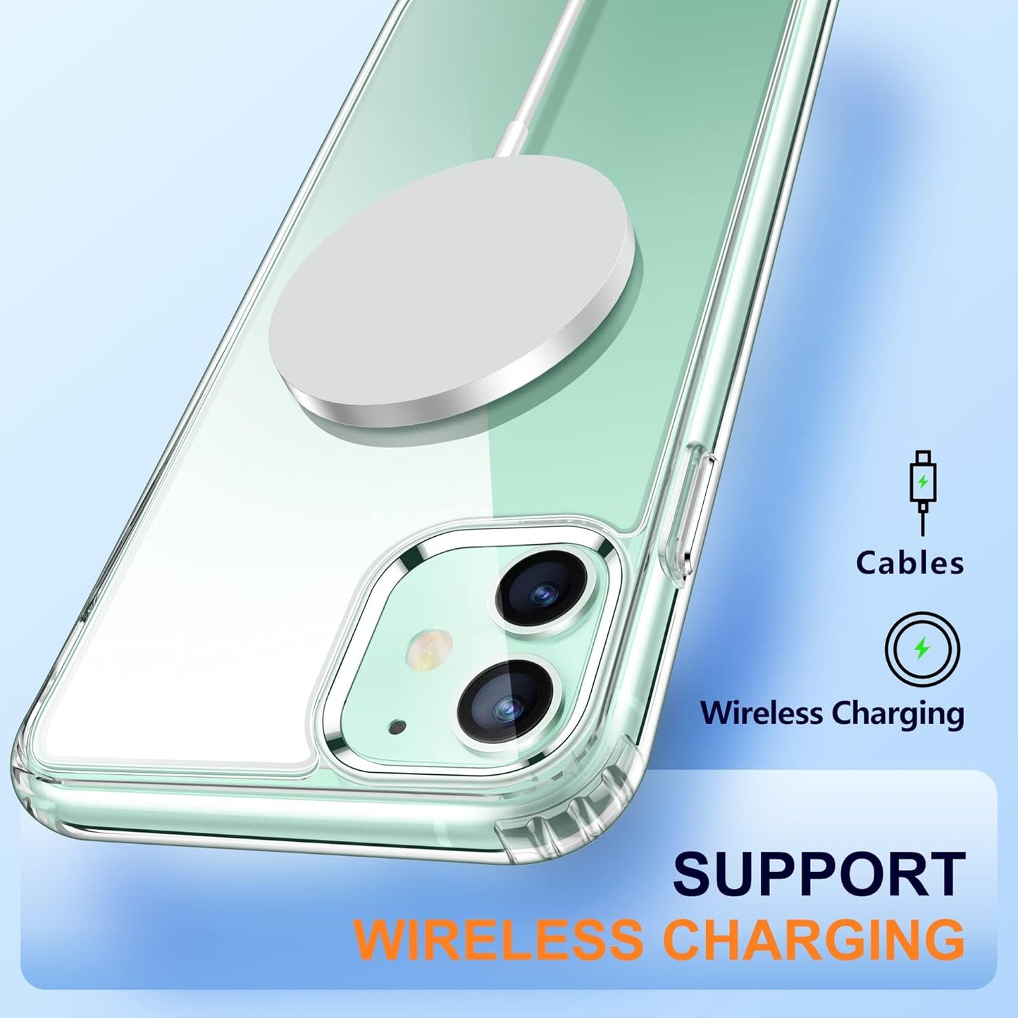 iPhone 11 Case, Clear Silicone Shockproof Protective Phone Cover for iPhone 11 Case - Transparent