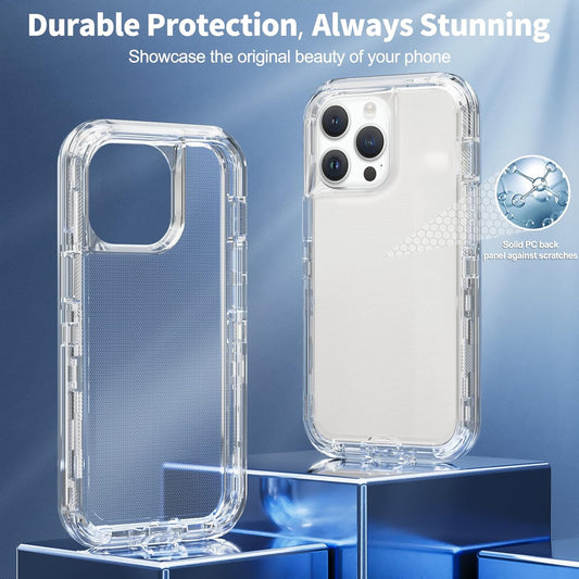 Vunake for iPhone 14 Pro Case Clear 3 in 1 Hybrid Hard PC Bumper Soft TPU Back Heavy Duty Protective Case Anti-Yellowing Dual Layer Shockproof Case Cover for iPhone 14 Pro Phone Case,Transparent