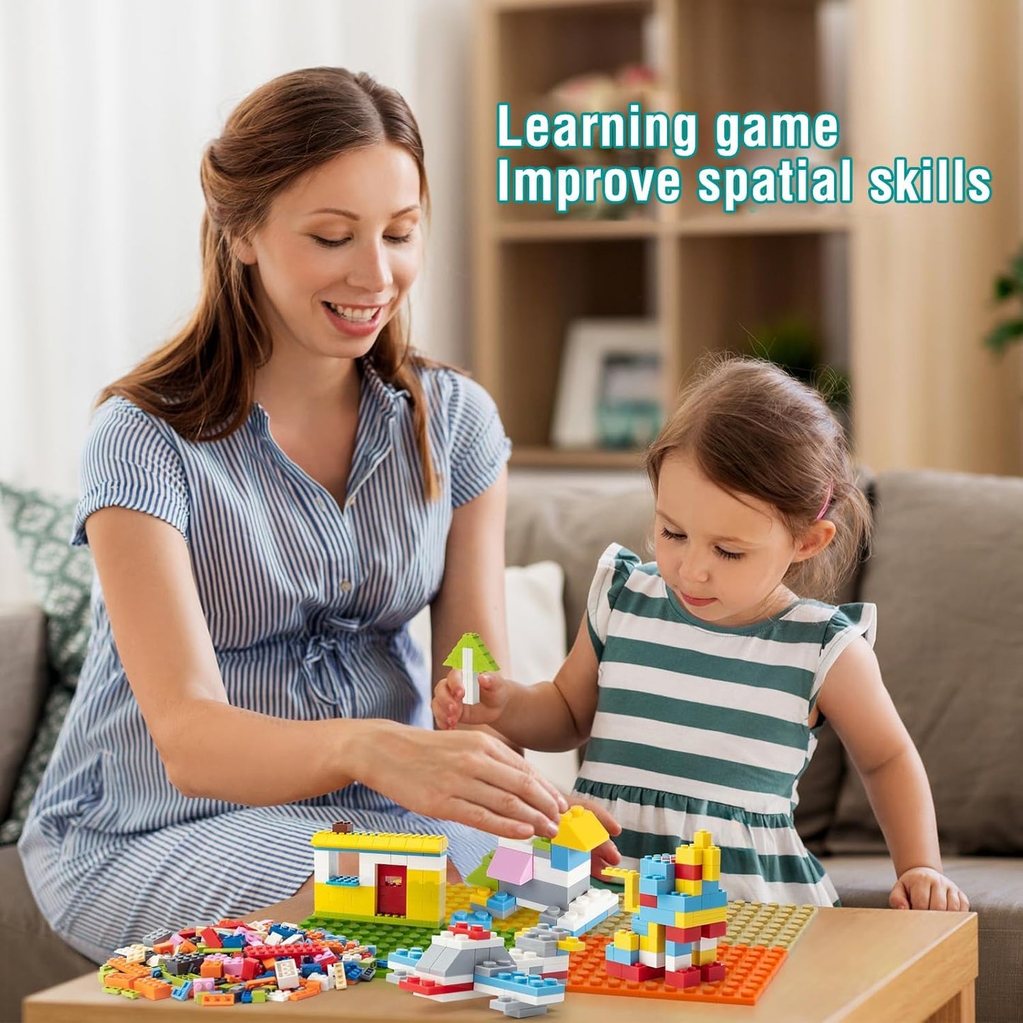 1500PCS Classic Building Bricks Set for Kids, Multicolor Blocks, Compatible with Construction Building Blocks, ABS Construction Bricks, Educational Toy for Ages 6+, Stimulates Creativity.