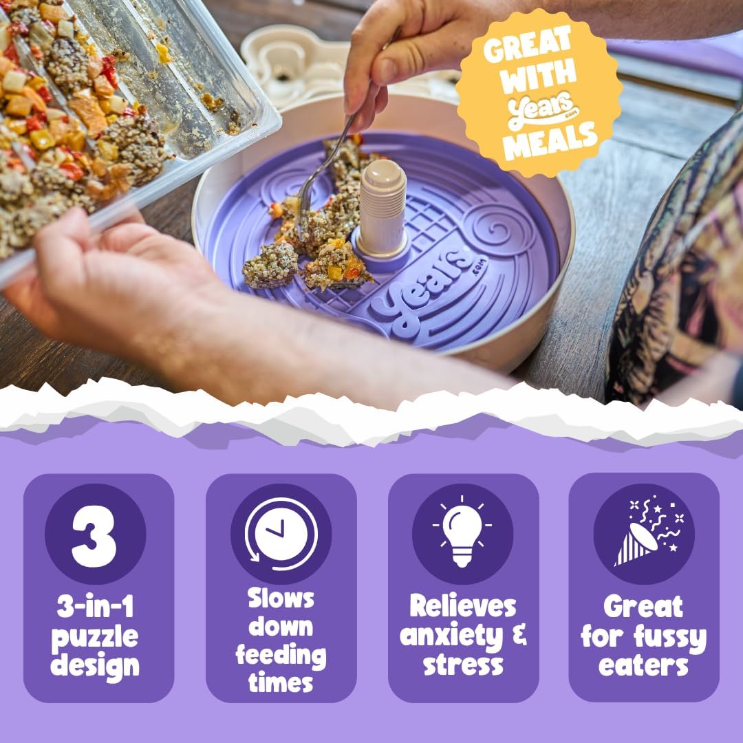 3-in-1 Dinner Spinner Interactive Dog Food Puzzle Slow Feeder and Enrichment Bowl | Boost Mental Stimulation & Entices Fussy Eaters