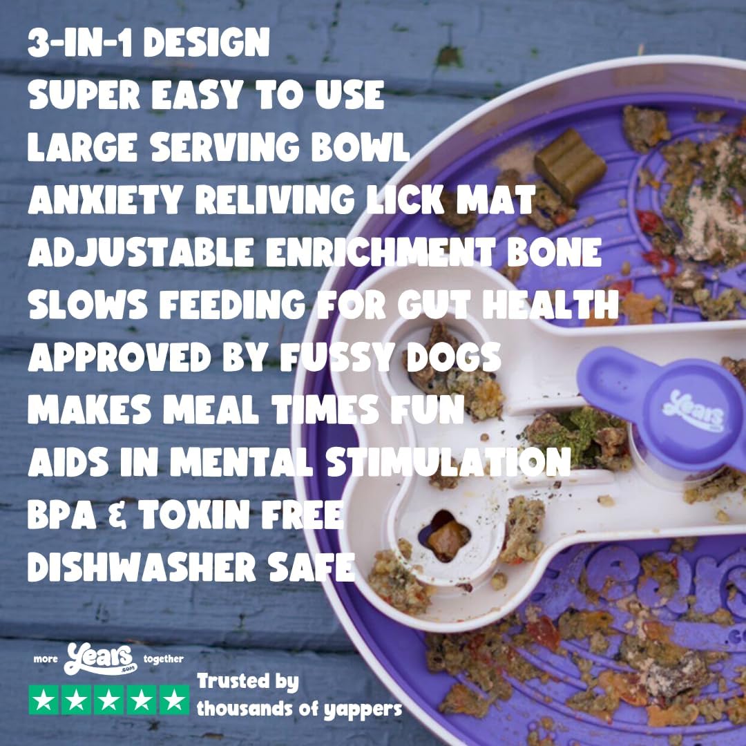 3-in-1 Dinner Spinner Interactive Dog Food Puzzle Slow Feeder and Enrichment Bowl | Boost Mental Stimulation & Entices Fussy Eaters