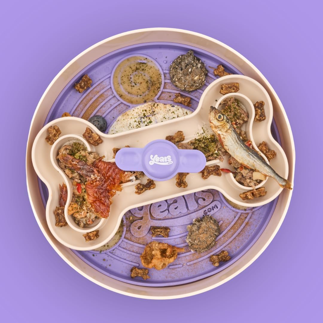 3-in-1 Dinner Spinner Interactive Dog Food Puzzle Slow Feeder and Enrichment Bowl | Boost Mental Stimulation & Entices Fussy Eaters