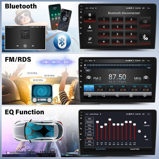 Android 13 2G+64G Car Radio for Audi A3 2008-2012, 9" Touchscreen Car Stereo with Wireless Carplay Android Auto Bluetooth GPS Navi WiFi Mirror Link SWC+ Backup Camera Mirror Link