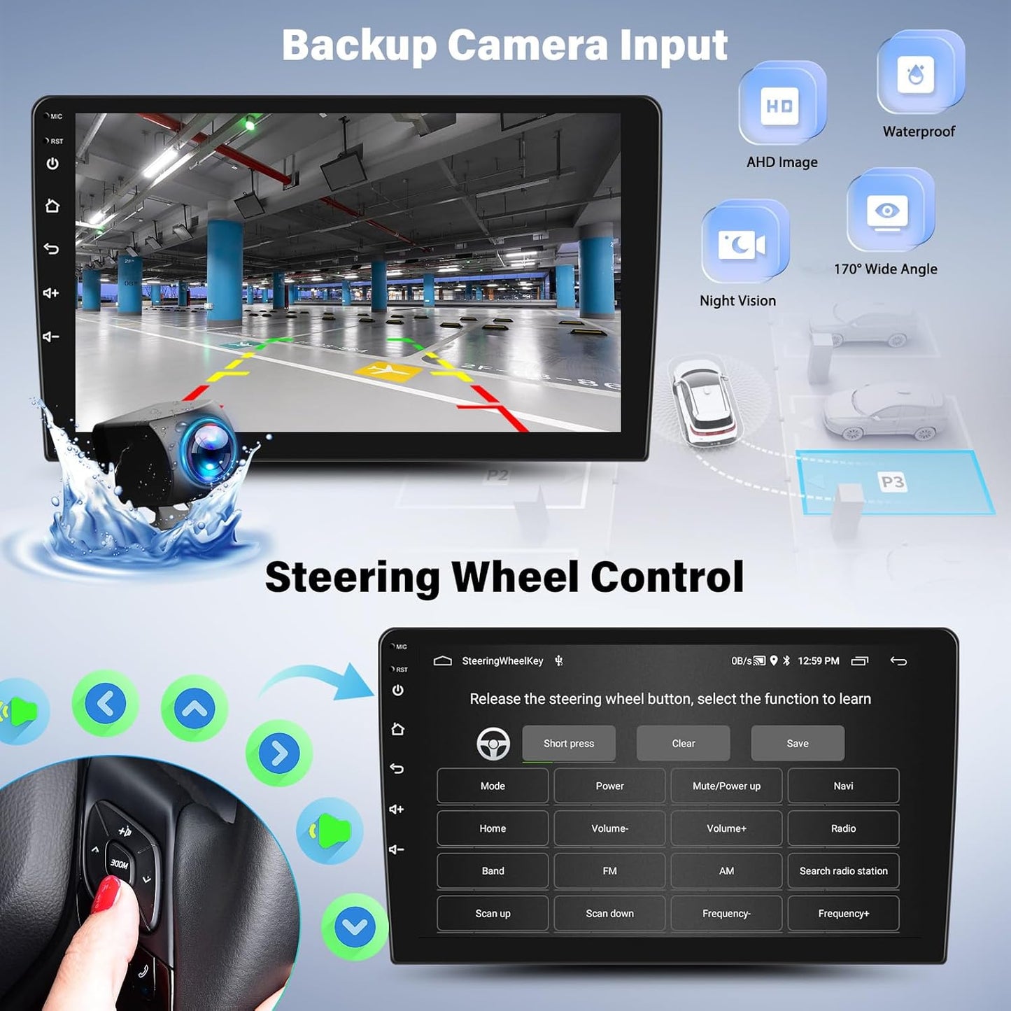 Android 13 2G+64G Car Radio for Audi A3 2008-2012, 9" Touchscreen Car Stereo with Wireless Carplay Android Auto Bluetooth GPS Navi WiFi Mirror Link SWC+ Backup Camera Mirror Link