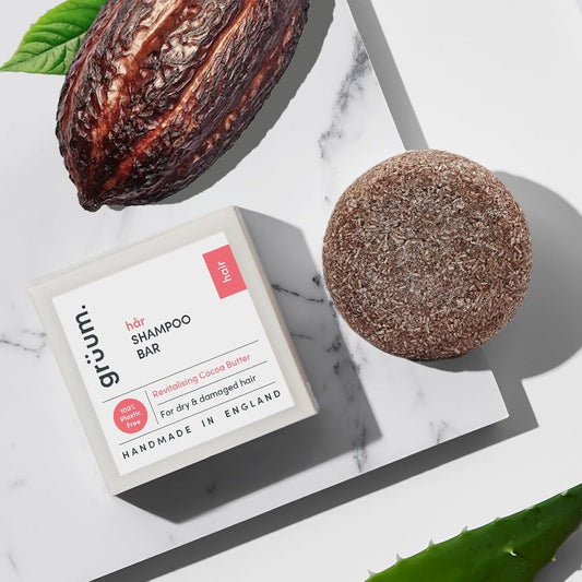 grüum Revitalising Shampoo Bar 50g - Solid Shampoo Bars for Hair Up to 60 Washes - Plastic Free Vegan Bar for Men & Women - Paraben Free Rich Lathering Bars for Dry, Damaged & Curly Hairs