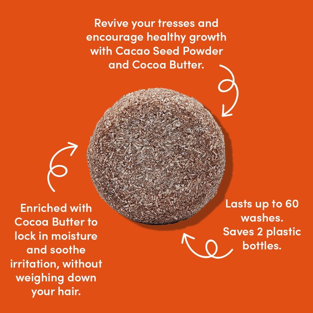 grüum Revitalising Shampoo Bar 50g - Solid Shampoo Bars for Hair Up to 60 Washes - Plastic Free Vegan Bar for Men & Women - Paraben Free Rich Lathering Bars for Dry, Damaged & Curly Hairs